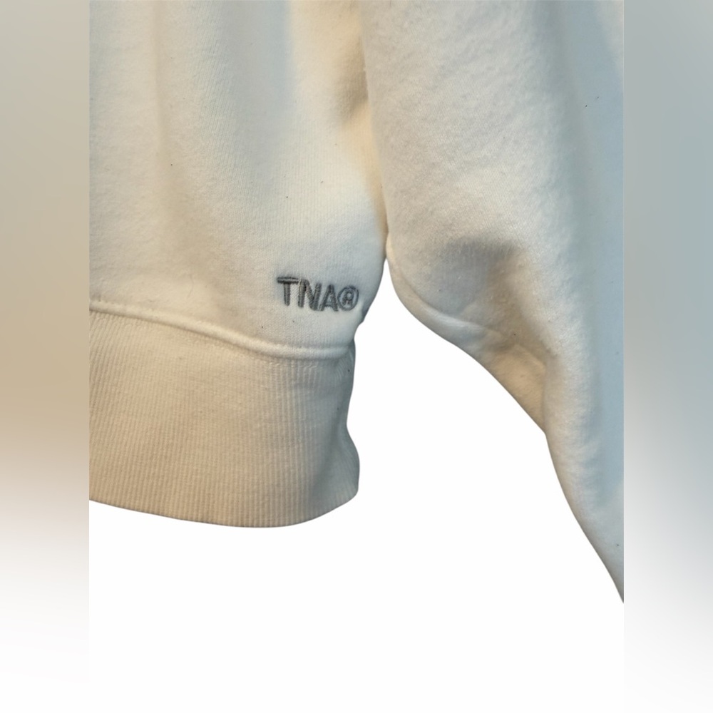 Aritzia TNA 🩵 Cozy Fleece Perfect Fit 1/4 Zip Cropped Sweatshirt – Medium - Picture 4 of 7